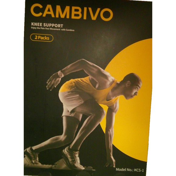 CAMBIVO KCS-1 Patella Knee Support Strap Black 2-Pack NEW - Picture 1 of 5